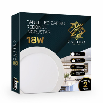 Panel Led Incrustar 18w Redondo Luz Blanca